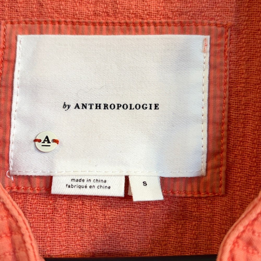 Anthropologie Woman’s Coral Colored Joyce Textured Moto Jacket Small - Picture 5 of 11